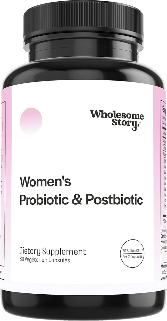 Postbiotic and Probiotics for Women Digestive Health & Vaginal Nutritional Supplements | 20 Billion CFU | 10 Billion CFU Per Capsule | 8 Unique Strains Per Serving | Delayed Release | 30 Servings 2