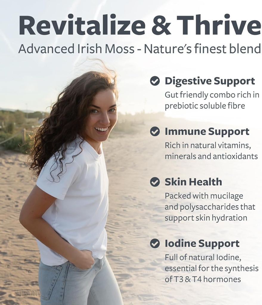 Organic Irish Sea Moss Capsules - Organic Sea Moss Capsules with Bladderwrack Burdock Root and Black Pepper Extract for Enhanced Absorption - Vegan Non-GMO & Made in The USA (3 Month Supply) 4