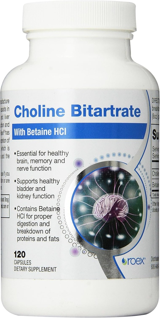 Roex Vitamins | Choline Bitartrate | Improved Brain Activity | Cellular Function | Nutritional-Supplement | 120 Count 2