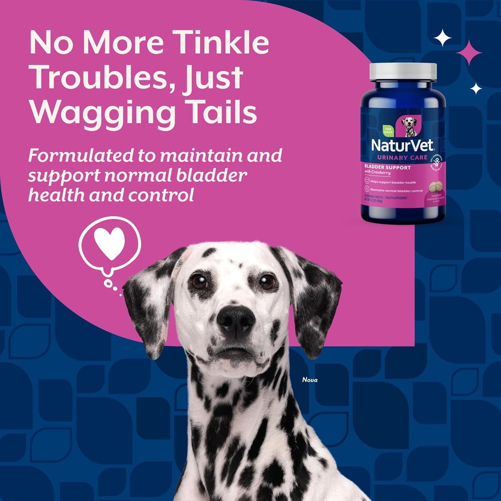 NaturVet – Bladder Support for Dogs – Plus Cranberry | Supports Healthy Bladder Control & Normal Urination | 60 Time Release Chewable Tablets 4