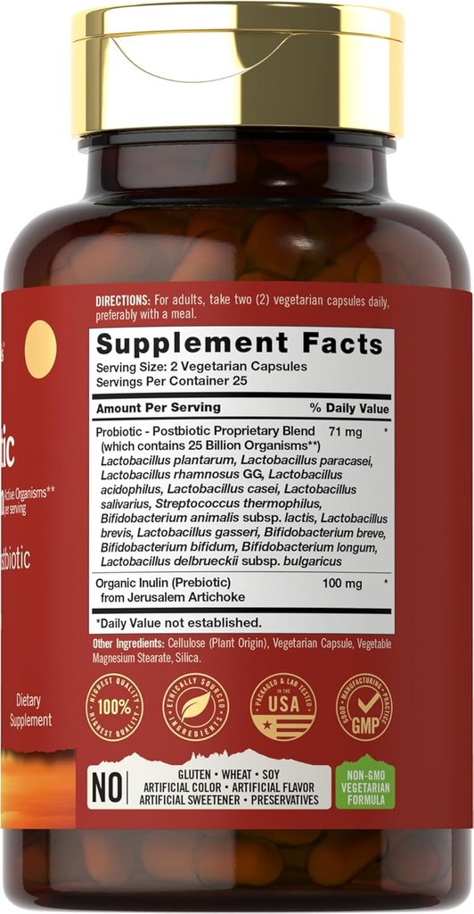 Tahoe Nutritionals Prebiotic, Probiotic & Postbiotic | 25 Billion CFU | 50 Powder Pills | Men and Women's Digestive Health | Vegetarian and Non-GMO Supplement 3