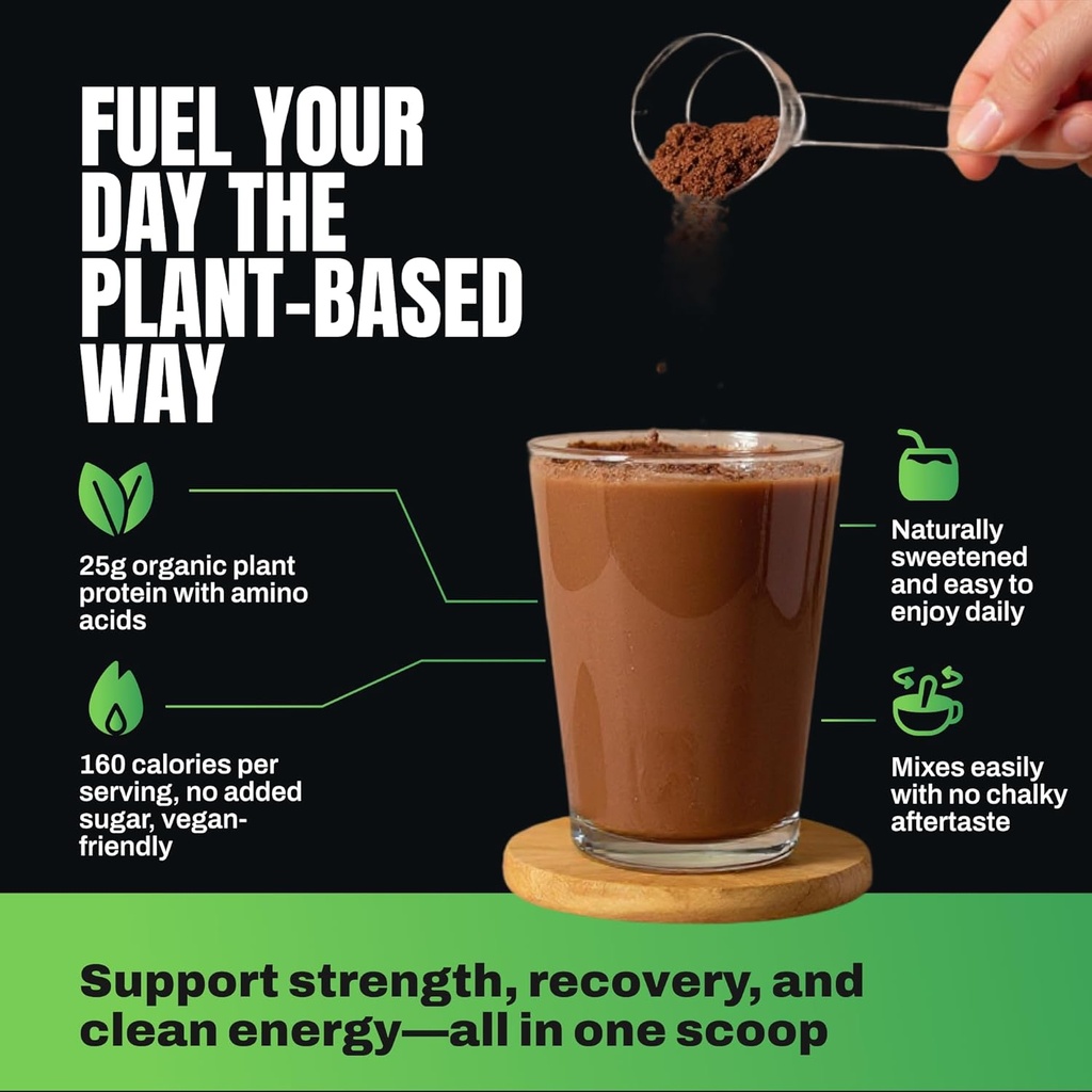 vedge Vegan Protein Powder - Plant Protein Powder with Pea, Pumpkin & Sunflower - USDA Organic, Amino Acids, Dairy Free, Gluten Free, Soy Free, Keto, Non GMO, Smooth Texture - Chocolate - 20 Servings 5