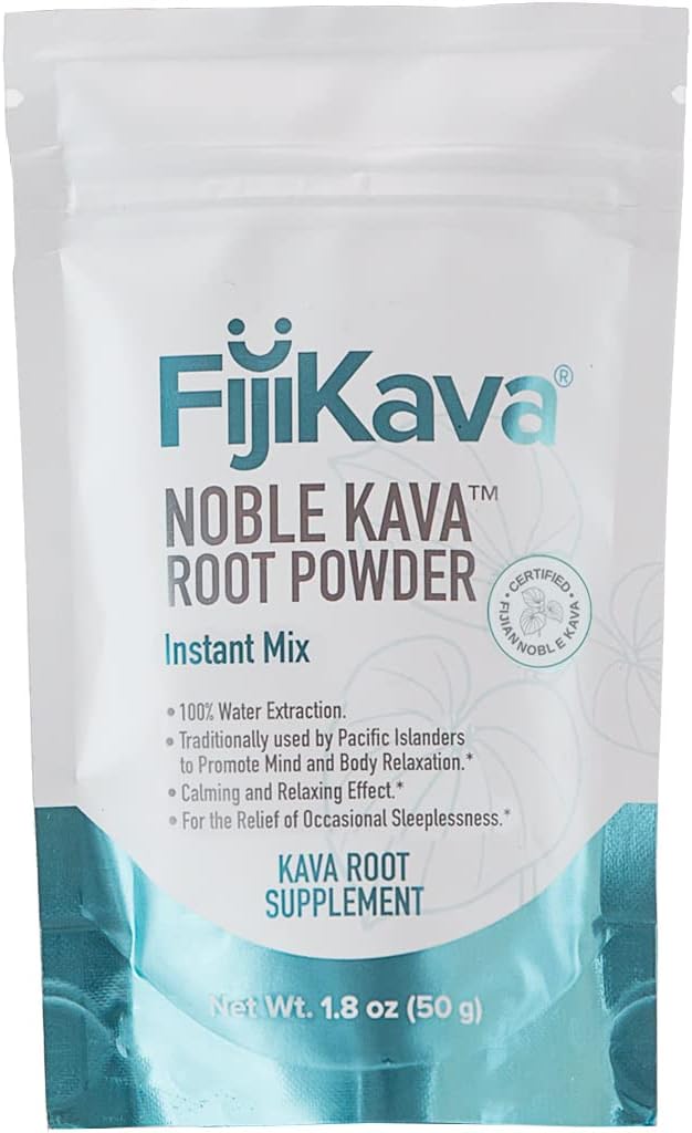 FijiKava Instant Kava Kava Powder 50g – Premium Kava Root Powder with High Kavalactone Content – Natural Relaxation Aid for Calmness, Stress Relief, and Sleep Support – Easy-to-Mix 2