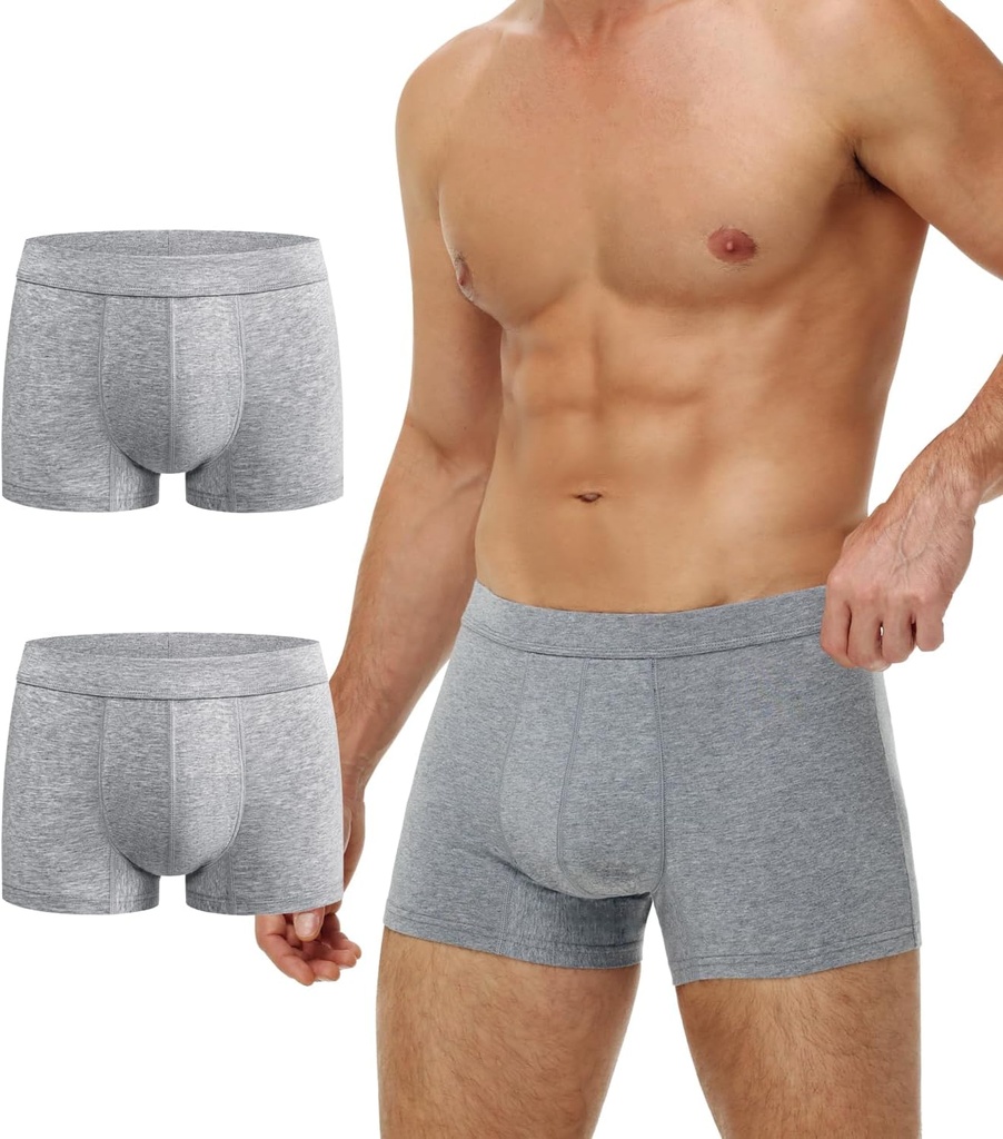 Battewa Cotton Incontinence Underwear for Men Light Protective Boxer Brief Leak Proof Underwear for Bladder Leakage 50ml 2