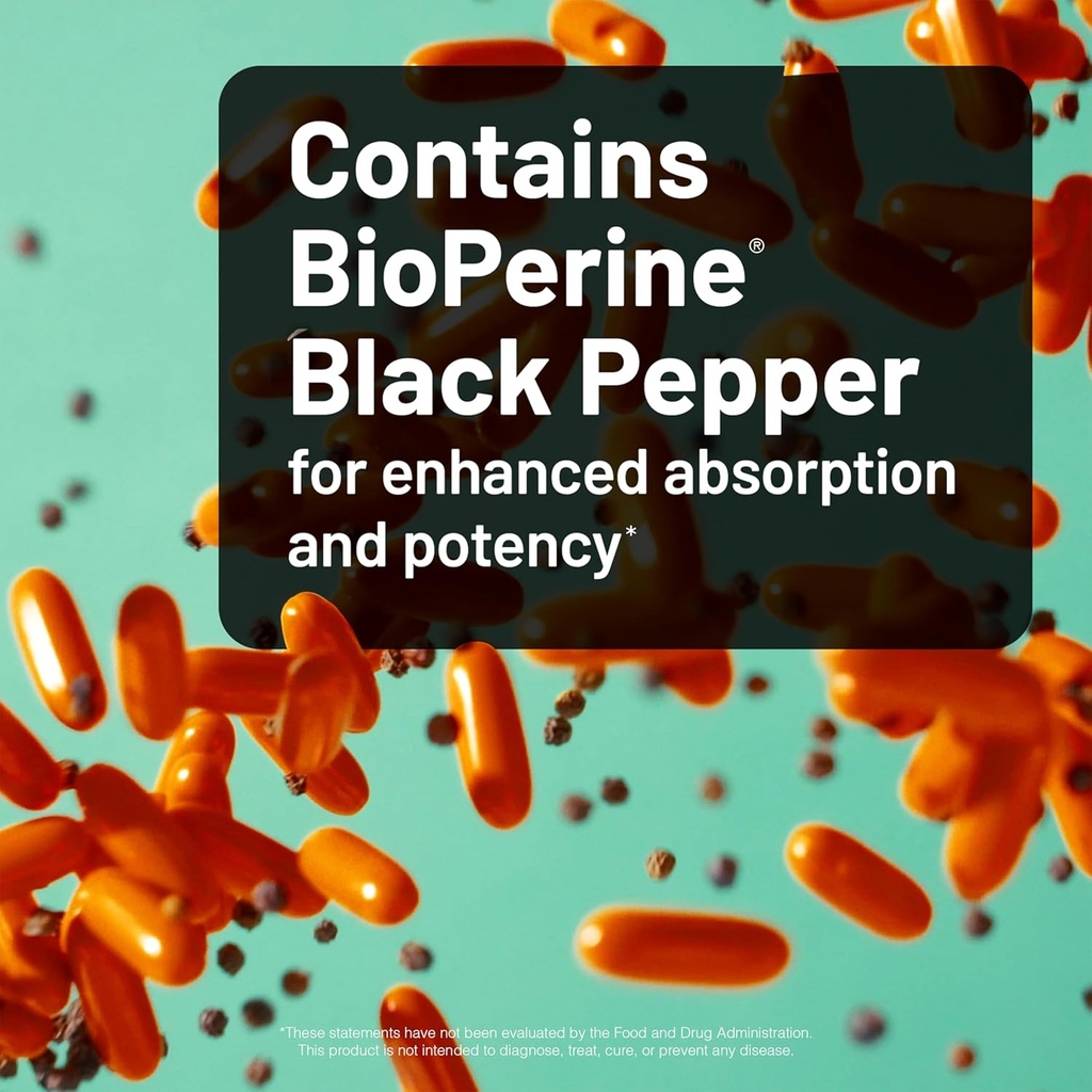 NatureWise Turmeric Curcumin 500mg with Black Pepper Softgels - Extra Strength, Enhanced Absorption - 95% Curcuminoids & BioPerine for Immune Support - Gluten-Free, Non-GMO - 180 Count[6-Month Supply] 4