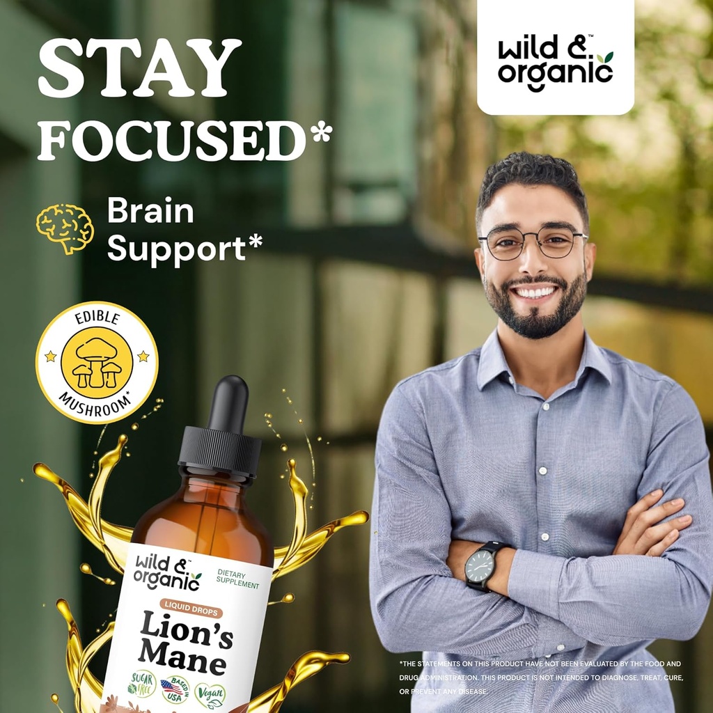 Wild & Organic Immune Mushroom Tincture 4 fl oz & Lion's Mane Tincture 4 fl oz 6