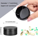 Portable Pill Case Pill Box Daily - Waterproof Single Metal Pill Organizer for Pocket Purse, Aluminium Alloy Round Daily Medicine Container to Hold Vitamins, Fish Oil Medium Size 3