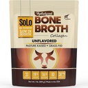 Solo Bone Broth Protein Collagen Powder Low Sodium, 16g Hydrolyzed Collagen Type I & III, for Healthy Skin, Nails, Hair, Joints & Digestion, Grass Fed, 1 lb (Bag - Net Wt. 1 lb. Powder) 2
