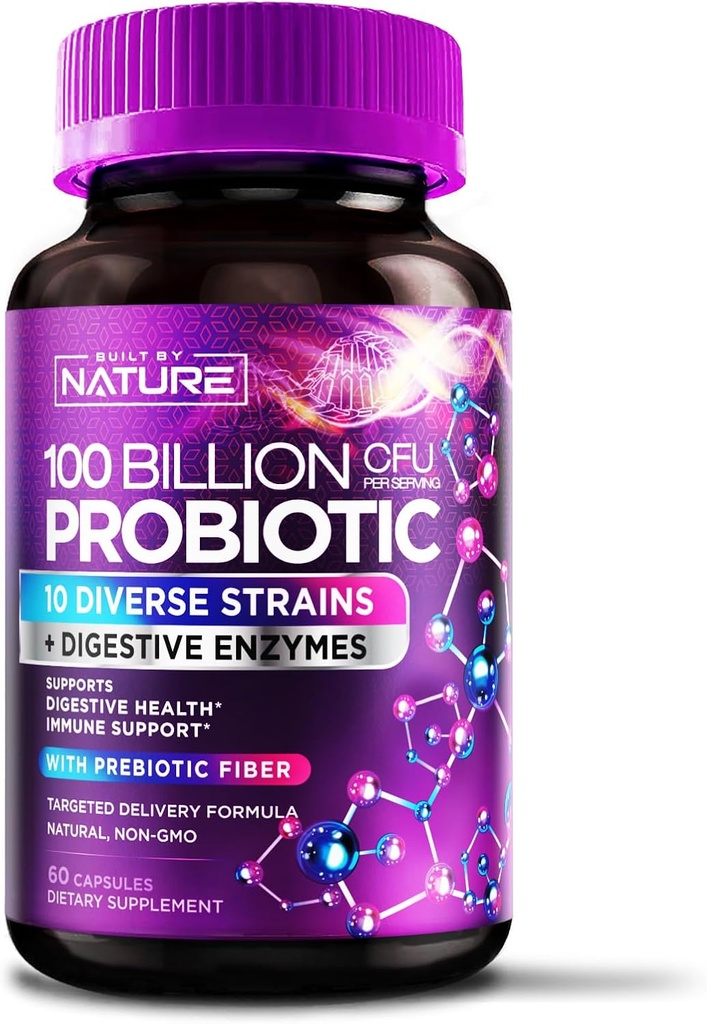 90 Billion CFU Probiotic - Daily Digestive Gut Health Supplement for Men & Women - Lactobacillus acidophilus, Bifidobacterium & Prebiotics - Non-GMO, Gluten & Dairy Free, Shelf-Stable - 60 Capsules 2
