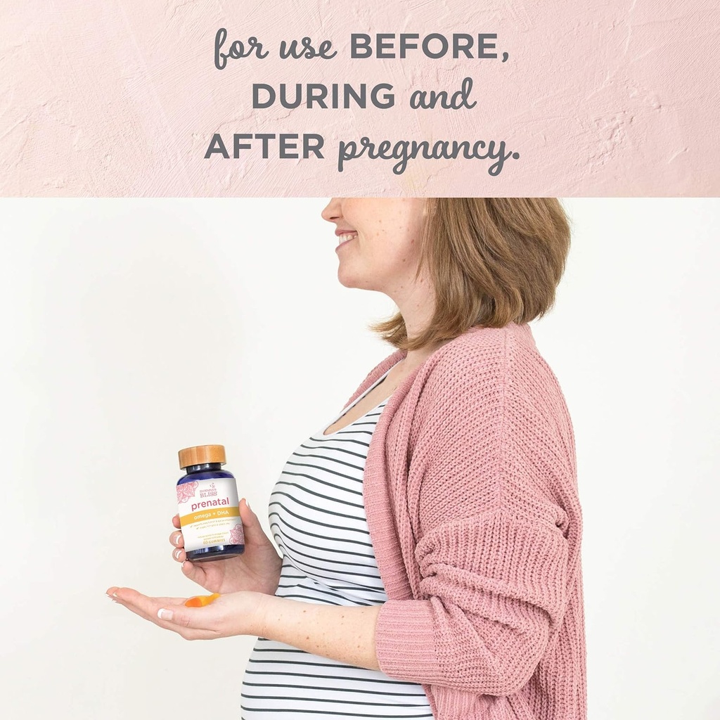Mommy's Bliss Prenatal Vitamin with Omega & DHA: Supports Baby's Brain & Eye Development with Vitamin C, Omega 3, 6, 9, & DHA, Vegan, Gluten Free, Non-GMO, 60 Gummies (20 Servings) 6