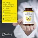 Omega 3 Triple Strength EPA DHA Supplement - 2500mg Lemon Flavored Burpless Fish Oil - High Potency 900mg EPA 600mg DHA Supports Circulation, Brain, Heart, Eye, Skin, Bone & Joints - 120 Softgels 4