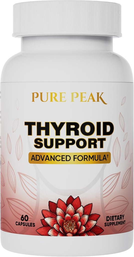 Thyroid Support Supplement- Metabolic Function, Energy & Focus, Mood Enhancer - Iodine from Kelp, Ashwagandha, Vitamin B12, Inositol, Ginseng, Magnesium - 60 Capsules for Men & Women 2