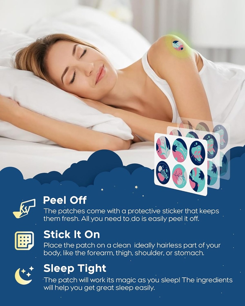 Sleep Patches, 30 Pack Upgraded Deep Sleep Patches for Adults, All Natural Deep Patch, for Men and Women, Highly Breathable And Suitable For Hot Weather，Easy to Use That Last All Night 3