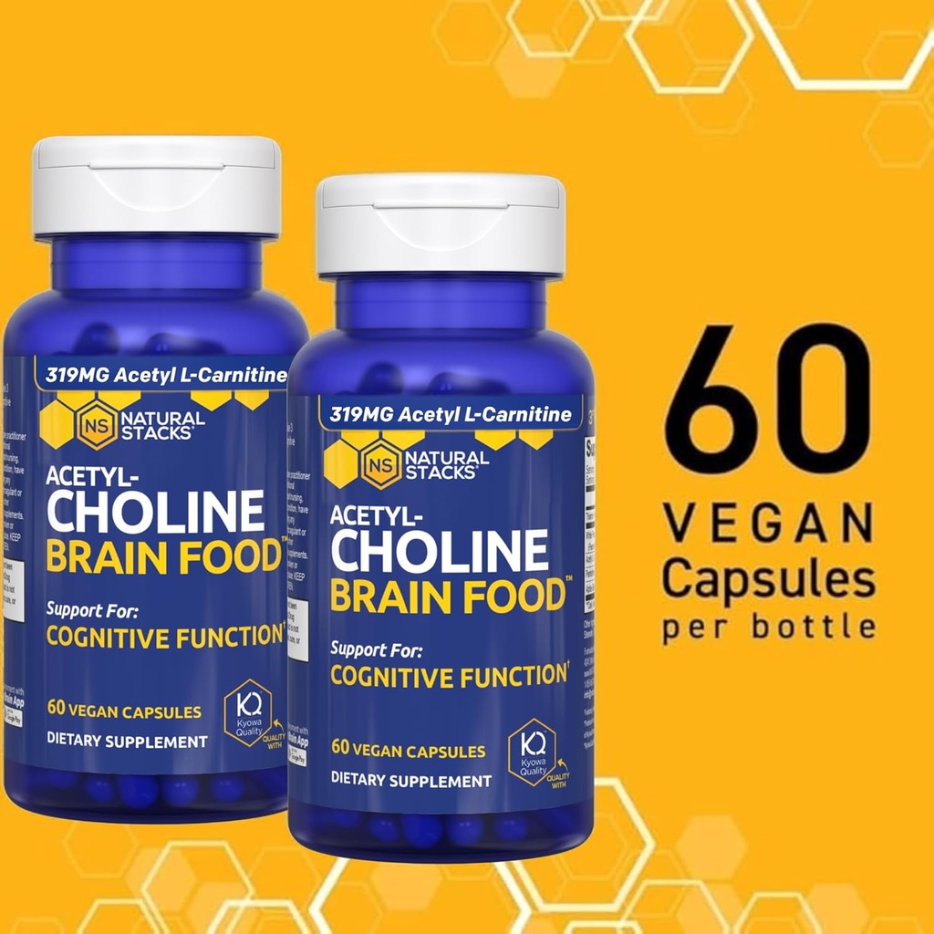 Acetylcholine Brain Food - Acetyl L-Carnitine & Alpha GPC Supplement - Supports Production of Acetylcholine - Neurotransmitter Supplement for Cognitive Function - 120 Capsules 5