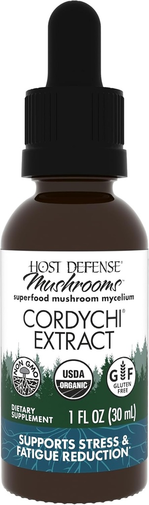 Host Defense CordyChi Extract - Energy & Immune Support Supplement - Cordyceps & Reishi Mushroom Supplement for Relaxation & Respiratory Support - Aids Against Tiredness - 1 fl oz (30 Servings)* 2