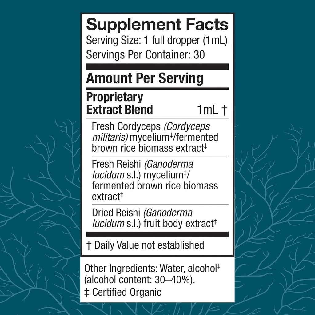 Host Defense CordyChi Extract - Energy & Immune Support Supplement - Cordyceps & Reishi Mushroom Supplement for Relaxation & Respiratory Support - Aids Against Tiredness - 1 fl oz (30 Servings)* 3