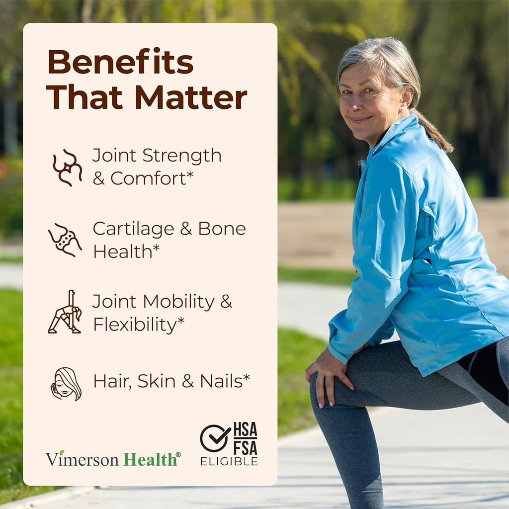 Glucosamine Chondroitin MSM with Hydrolyzed Collagen Peptides - Joint Support Supplement with Quercetin, Bromelain & Boswellia Extract - Collagen pills for Hair Skin Nails - FSA Eligible 2 Pack 3