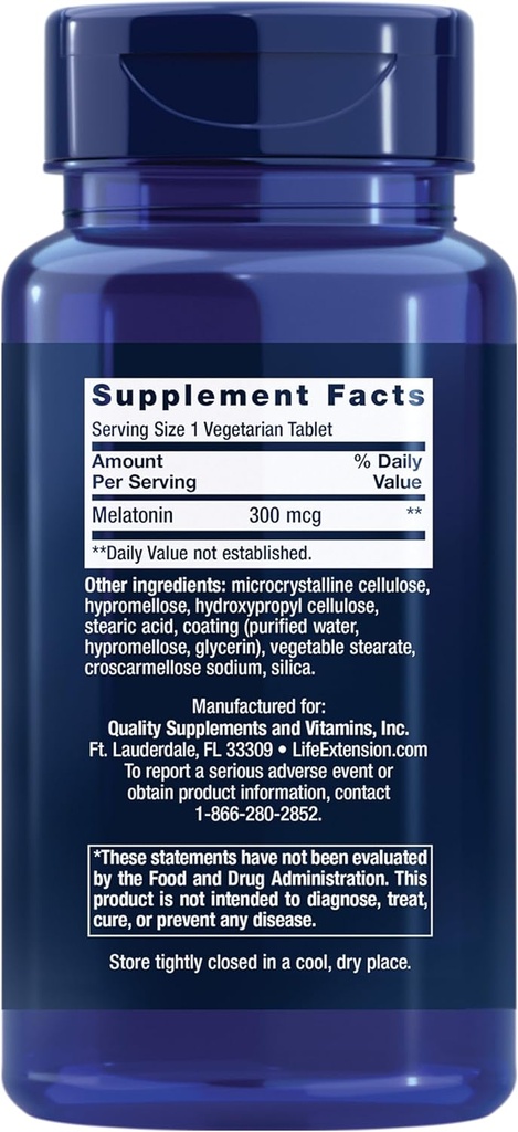 Life Extension DHEA 25mg and Melatonin 6 Hour Time Release 300mcg - 100 Capsules and 100 Tablets 6