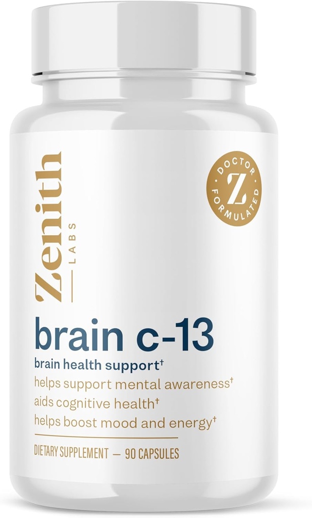 Brain C-13 Cognitive Booster Supplement by Zenith Labs - Natural Brain Health Support - Supports Memory, Focus, Concentration - Mental Clarity for Men Women 2