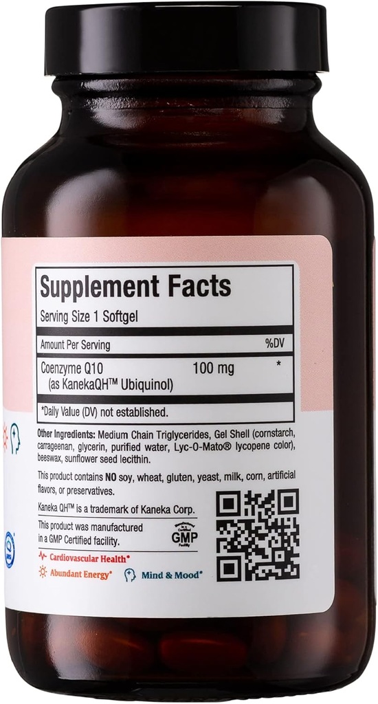 CoQ10 Ubiquinol - CoQ10 100mg Softgels - Kosher Co Q 10 Supplement for Cardiovascular Health - Superior Absorption - Co Q10 Supplement Ubiquinol 100mg for Cellular Energy - Coenzyme CoQ 10 (60 Count) 3