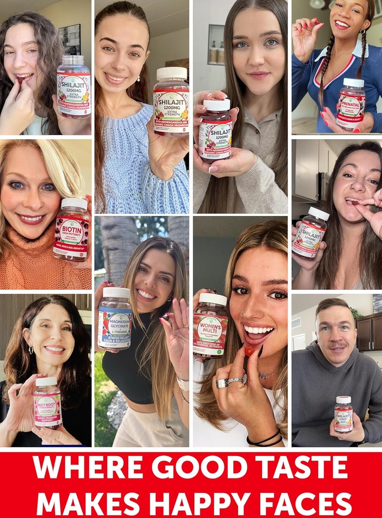 Lunakai USA Made Pure Shilajit Gummies 1200mg with Ashwagandha & Chaga - Himalayan Shilajit for Men & Women, Energy & Vitality Support, 60ct 5