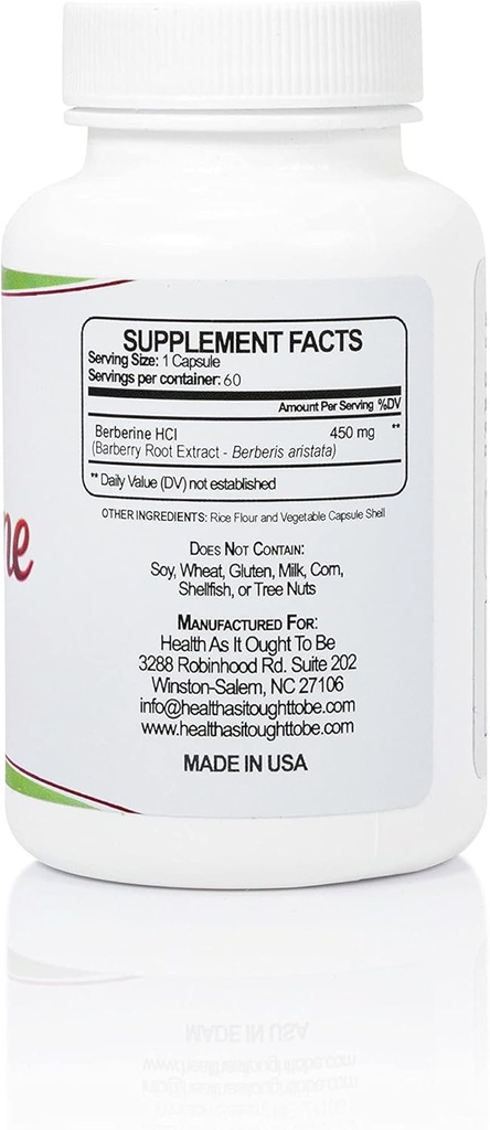 Health As It Ought To Be Fresh Berberine 450mg Supplement | Contains Only Berberine | No Preservatives | 60 Capsules 3