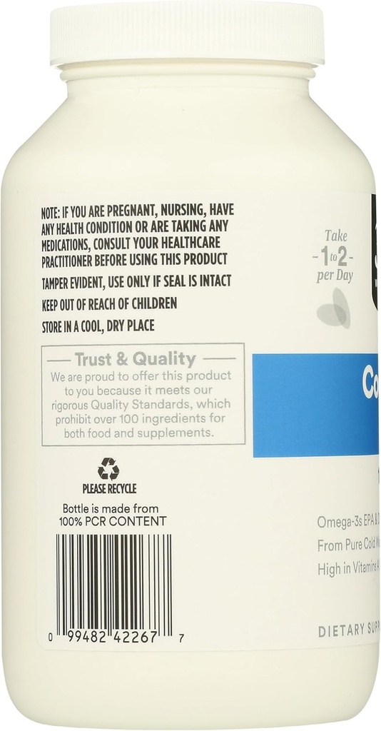 365 by Whole Foods Market, Cod Liver Oil Norwegian 1000Mg, 180 Softgels 5