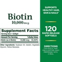 Nature's Bounty Biotin 10, 000 Mcg, Rapid Release Softgels 120 Ea (Pack of 2) 5