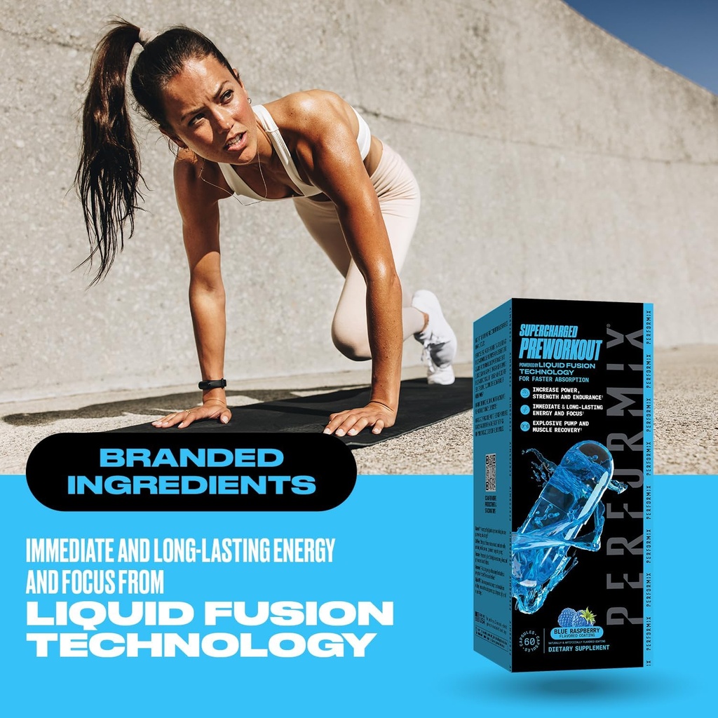 PERFORMIX Supercharged Preworkout - Sustained Energy, Endurance, and Focus - Premium Muscle Supporting Oceanix and Alpha GPC for Hardcore Training & Body Building (60 Capsules) 5
