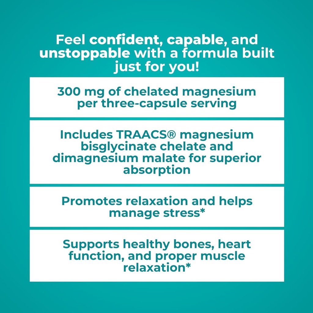 Reignite Wellness by JJ Virgin | Magnesium Body Calm | Chelated Magnesium Supplement for Energy Production, Sense of Calm & Immune Support | Magnesium Bisglycinate Chelate Complex | 120 Capsules 6