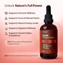 Super Mushrooms 8-in1 - 4 fl oz Liquid Extract - Brain Booster & Immune Support Drops - Reishi, Lion`s Mane, Cordyceps, Chaga, Mitake, Turkey Tails, Shiitake, Agaricus - High Potency - 90-Day Supply 3