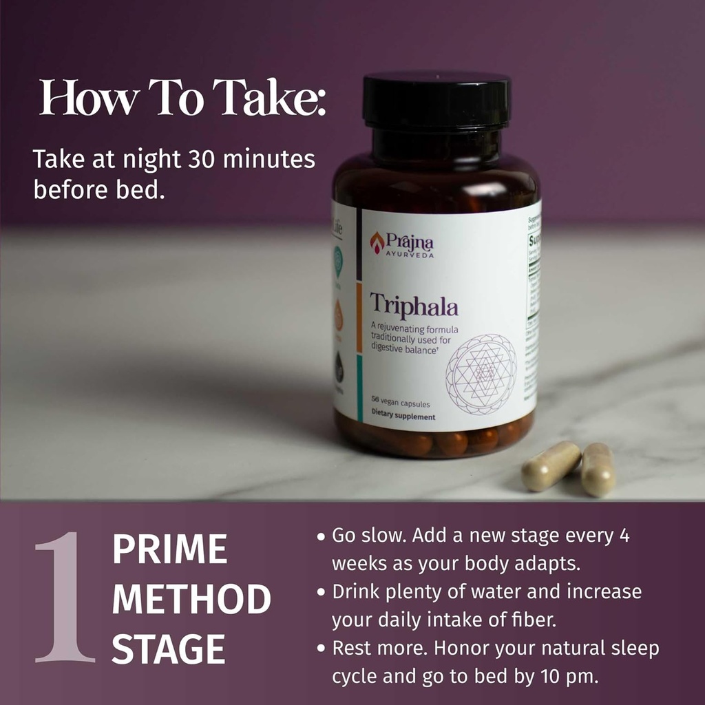 Dr. Chaudhary’s Prajna Ayurveda Triphala with Amla, Haritaki & Bibhitaki is a Rejuvenating Formula that is Traditionally used for Proper Digestion & Elimination, Vegan, Gluten-Free, Soy-Free, Organic 5