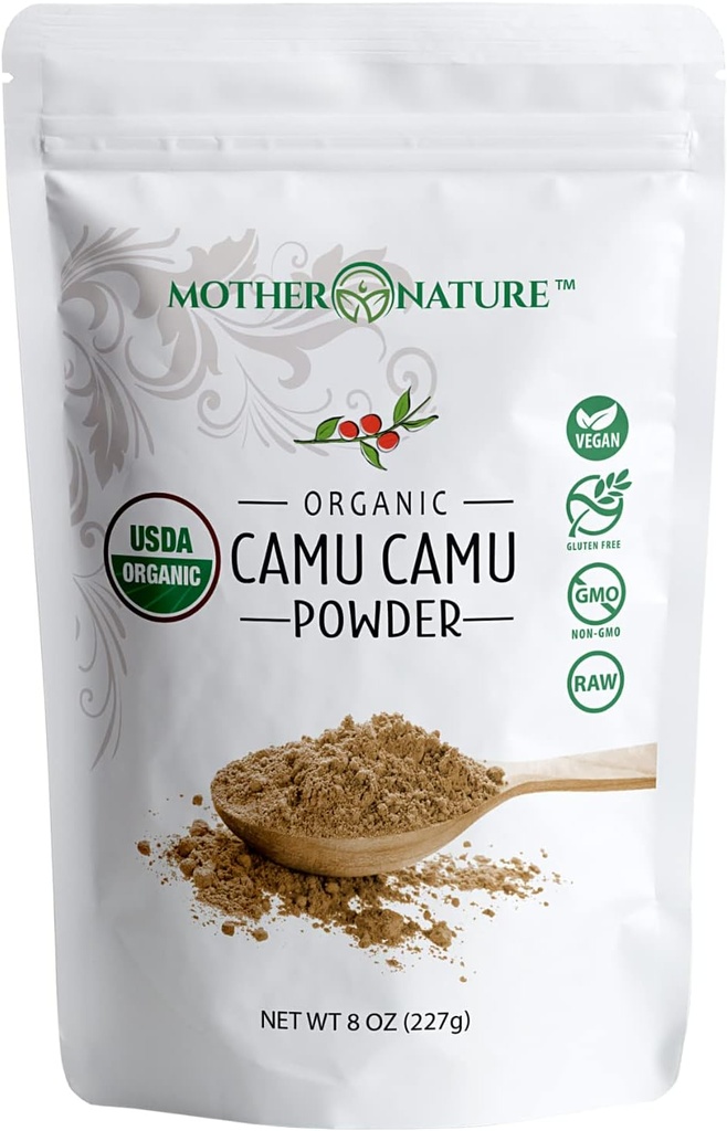 Camu Camu Powder Organic Vitamin C - 8 oz Bag 45 Servings - Raw Camu Camu Berry, Natural VIT C Supplement Powder for Immune Support - Vegan, Non-GMO 2
