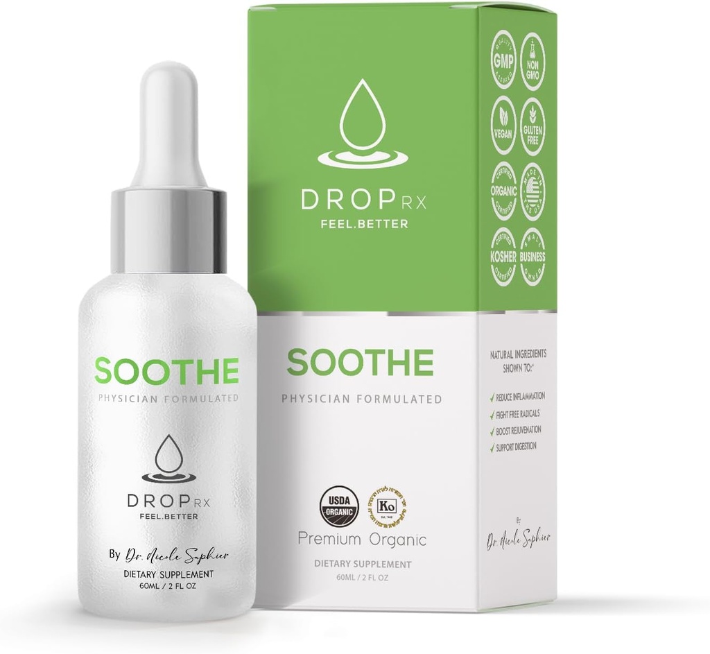 DropRx Soothe by Dr. Nicole Saphier – Organic Turmeric & Ginger Root Liquid Extract, Supports Digestion & Wellness, Non-GMO, Vegan, Gluten-Free, Kosher, Made in USA (2 Fl Oz) 2