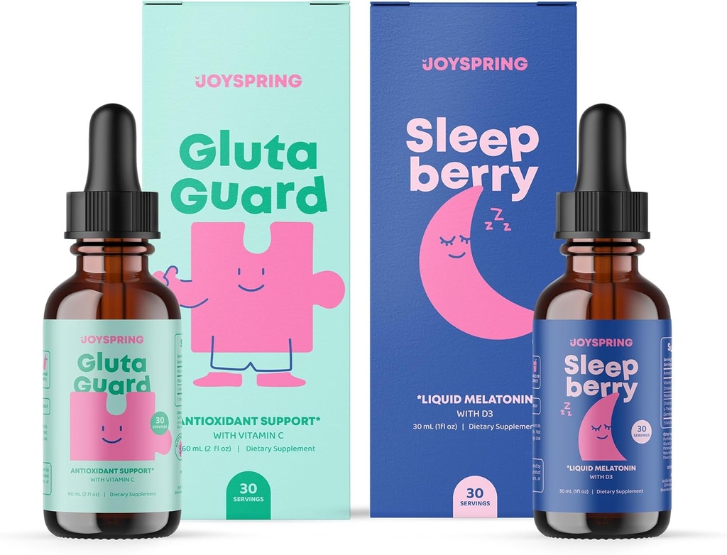 JoySpring SleepBerry Liquid Melatonin for Kids and Glutathione Liquid for Kids 2