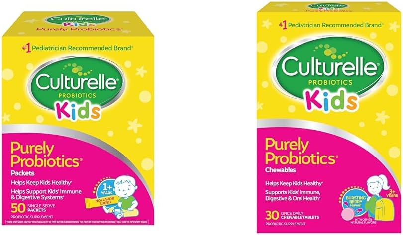 Culturelle Kids Purely Probiotics Packets Daily Supplement & Kids Chewable Daily Probiotic for Kids 2