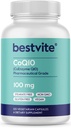 BESTVITE Coenzyme CoQ10 100mg (120 Vegetarian Capsules) Naturally Fermented - No Stearates - No Fillers - Vegan - Non GMO - Gluten Free 2