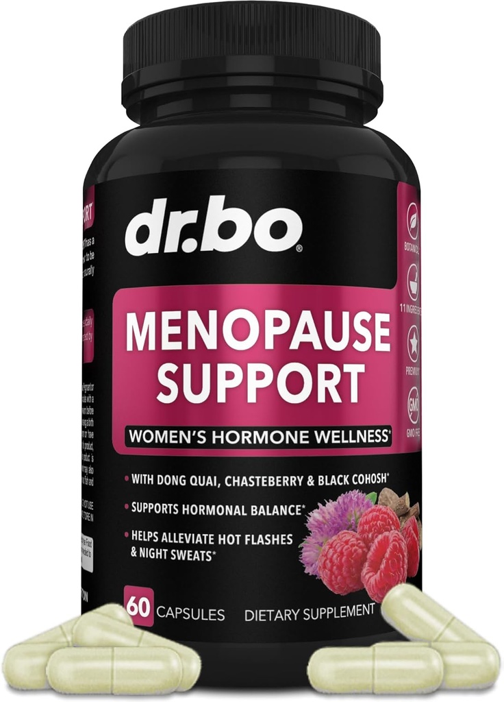 Menopause Supplements for Women Support Pills - Natural Menopause Relief for Hot Flashes, Night Sweats & Mood Swings with Dong Quai, Chasteberry & Black Cohosh - Hormone Balance for Women Supplement 2
