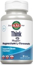 KAL Think Magnesium L-Threonate 2000 mg | Learning, Brain Health & Memory Function Support w/Magtein | Vegan, No Gluten & Non-GMO | 60 Tablets 2