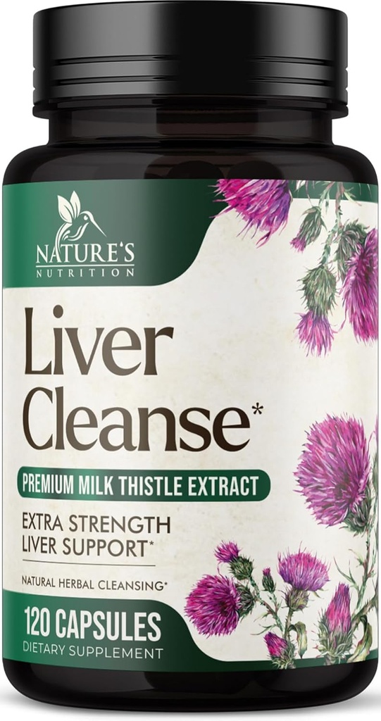Liver Cleanse Detox & Repair Formula - 20-in-1 Advanced Liver Support Supplement with Silymarin Milk Thistle, Dandelion Root, Artichoke Extract, Turmeric, Choline, & Beetroot - 120 Veggie Capsules 2
