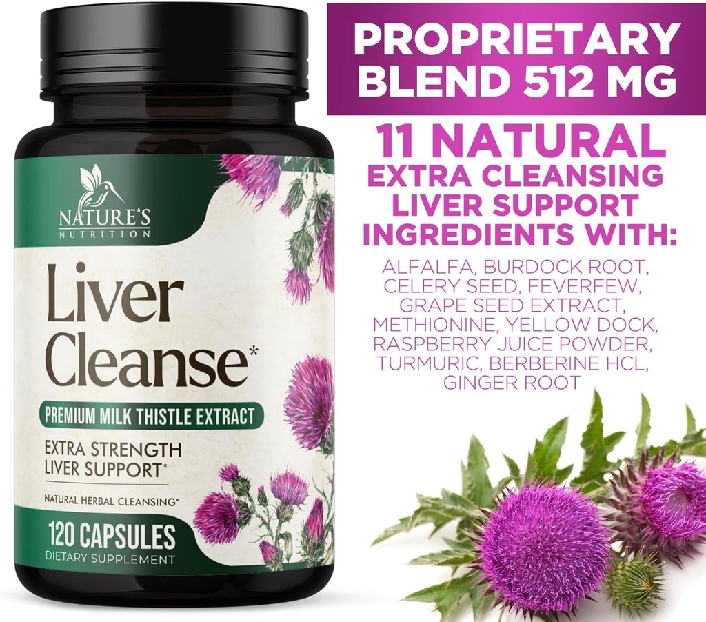 Liver Cleanse Detox & Repair Formula - 20-in-1 Advanced Liver Support Supplement with Silymarin Milk Thistle, Dandelion Root, Artichoke Extract, Turmeric, Choline, & Beetroot - 120 Veggie Capsules 6