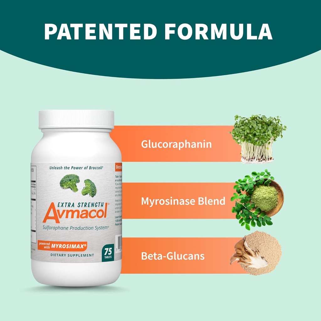 Nutramax Laboratories Avmacol Extra Strength #1 Researched Sulforaphane-Producing Brand for Detoxification, Antioxidant Support, Immune Health, Adults & Children, Moringa, 75 Tablets 3