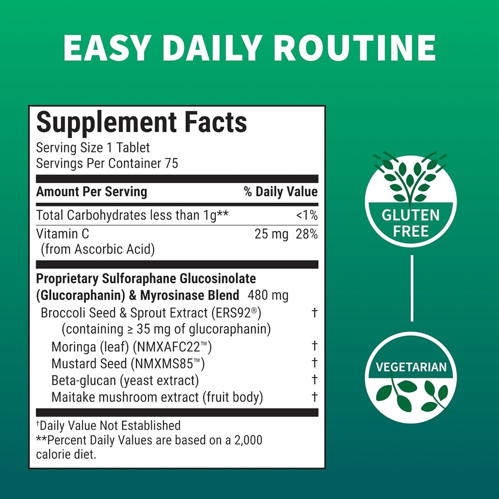Nutramax Laboratories Avmacol Extra Strength #1 Researched Sulforaphane-Producing Brand for Detoxification, Antioxidant Support, Immune Health, Adults & Children, Moringa, 75 Tablets 4