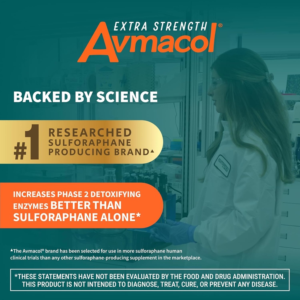 Nutramax Laboratories Avmacol Extra Strength #1 Researched Sulforaphane-Producing Brand for Detoxification, Antioxidant Support, Immune Health, Adults & Children, Moringa, 75 Tablets 5