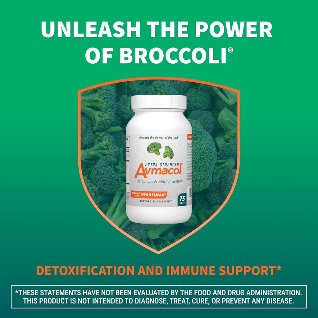 Nutramax Laboratories Avmacol Extra Strength #1 Researched Sulforaphane-Producing Brand for Detoxification, Antioxidant Support, Immune Health, Adults & Children, Moringa, 75 Tablets 6