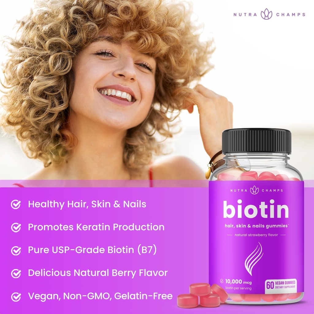 NutraChamps Biotin & B Complex Gummies 3