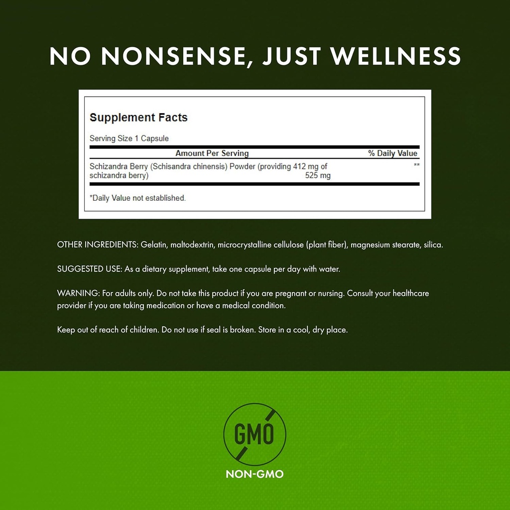 Swanson Full Spectrum Schizandra Berries - Herbal Supplement Promoting Stress Support & Liver Health - Helps Easy Body and Mind w/Natural Ingredients - (90 Capsules, 525mg Each) 4