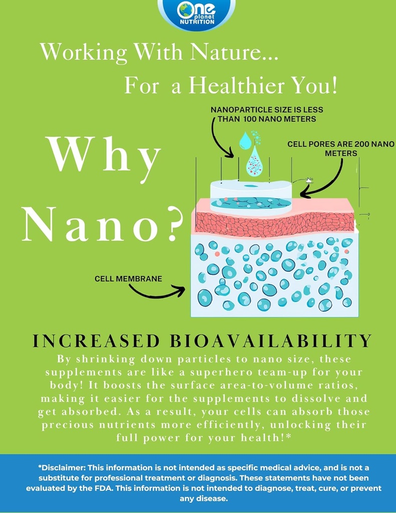 One Planet Nutrition Nano Curcumin Plus 500 mg Veggie Capsules (120 Servings), Nano Curcumin with Boswellia for High Absorption, Supports Joint & Immune Health, Non-GMO, Vegan, Gluten-Free 4