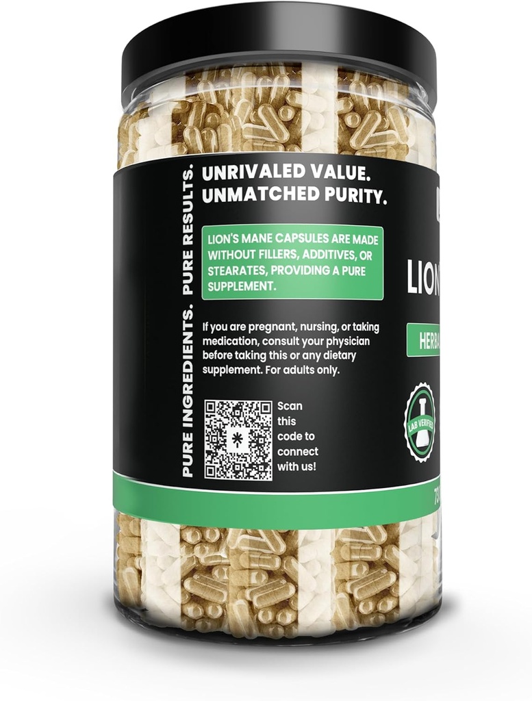 PURE ORIGINAL INGREDIENTS Lion's Mane (730 Capsules) No Magnesium or Rice Fillers, Always Pure, Lab Verified 3
