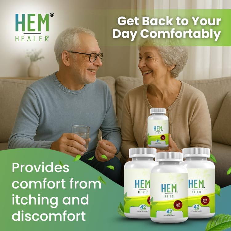 Hem Hero Extra Strength Hemorrhoid Treatment - Reduce Swelling, Soothe Itching & Irritation - 100% Natural - 42 Vegetarian Capsules 6